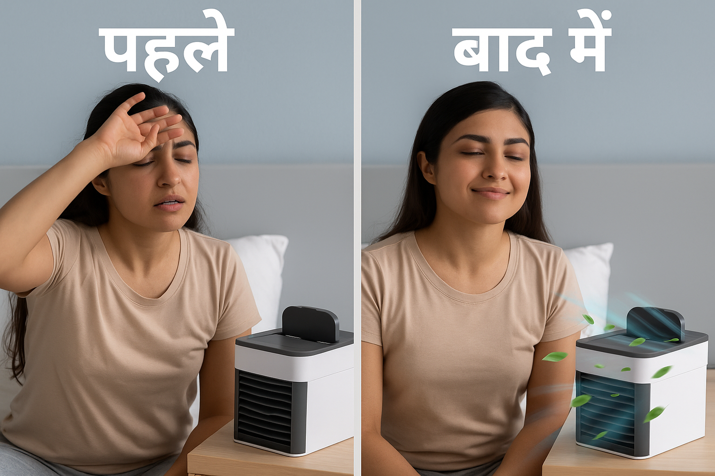 Mini Air Conditioner Air Cooler glows 7 Colourful Lights.