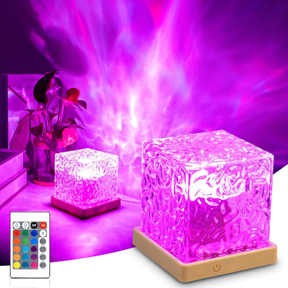 Ocean Magic Wave 3D LED Projector Light – Crystal Cube Magic Lamp