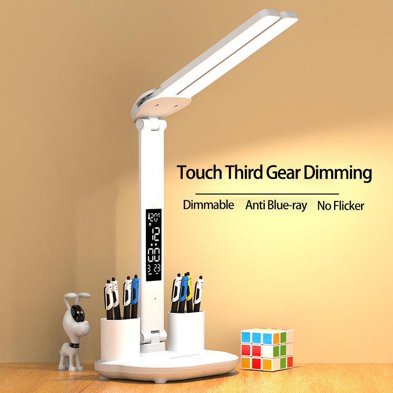 Multipurpose Rechargeable LED Table Lamp with Calendar & Pen Holder