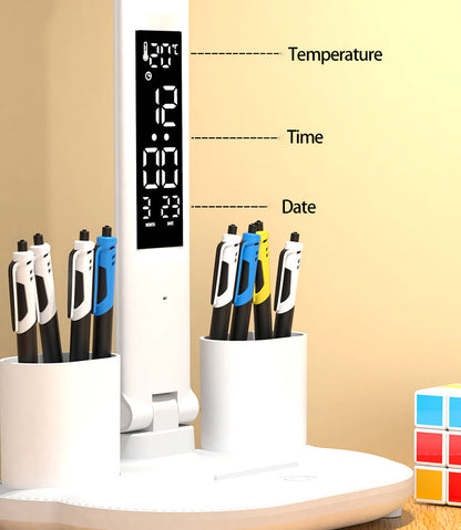 Multipurpose Rechargeable LED Table Lamp with Calendar & Pen Holder
