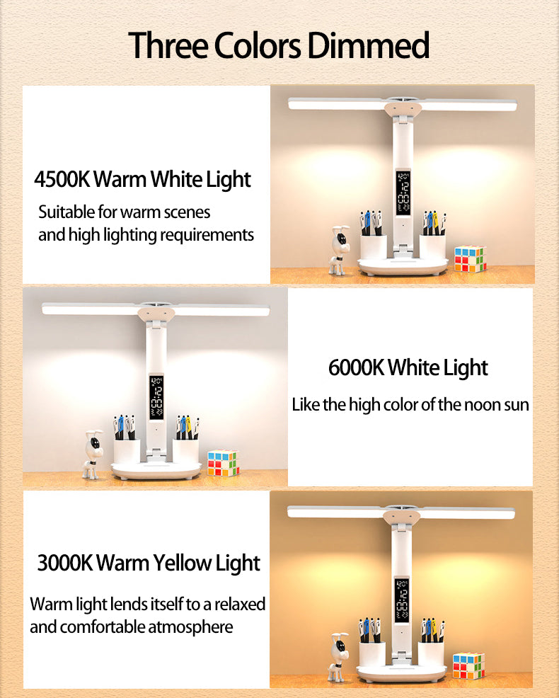 Multipurpose Rechargeable LED Table Lamp with Calendar & Pen Holder