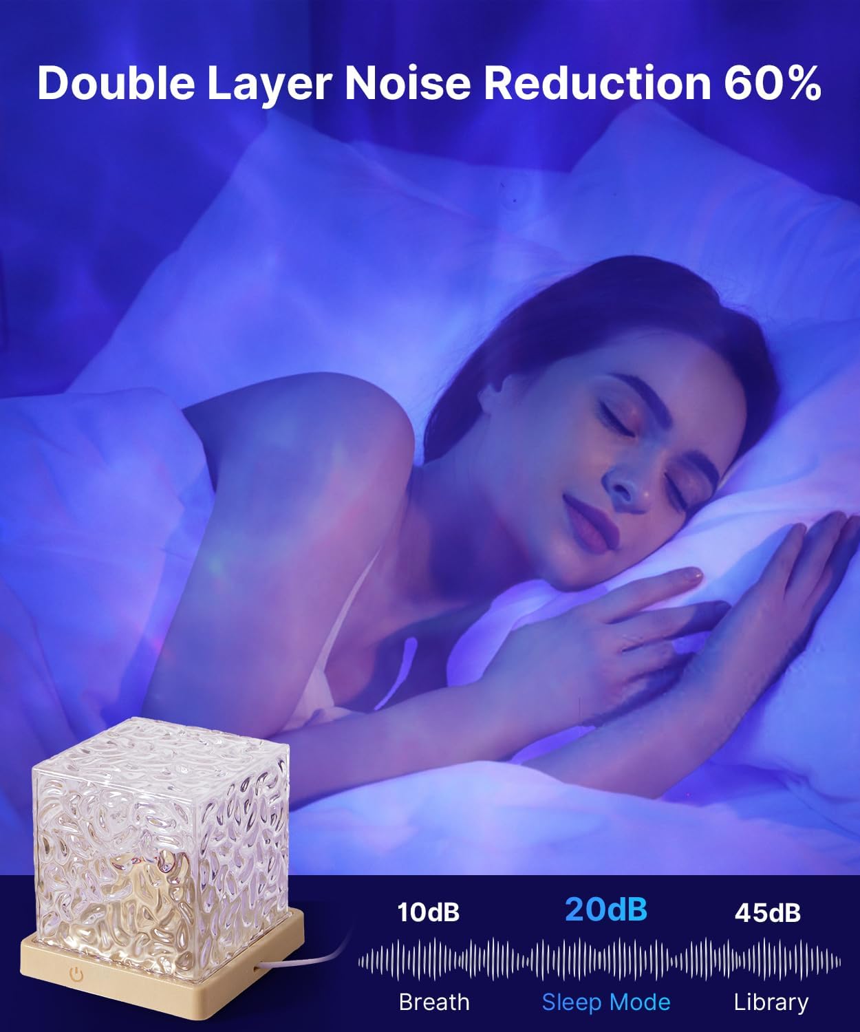 Ocean Magic Wave 3D LED Projector Light – Crystal Cube Magic Lamp