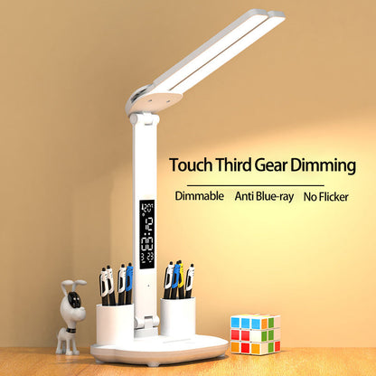 Multipurpose Rechargeable LED Table Lamp with Calendar & Pen Holder