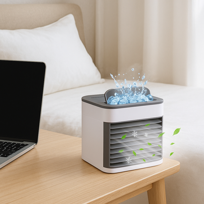 Mini Air Conditioner Air Cooler glows 7 Colourful Lights.